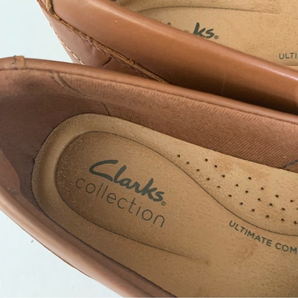 Clarks Womens Cora Meadow Slip On Brown Leather Loafers Flats US 6.5 M - Picture 2 of 10